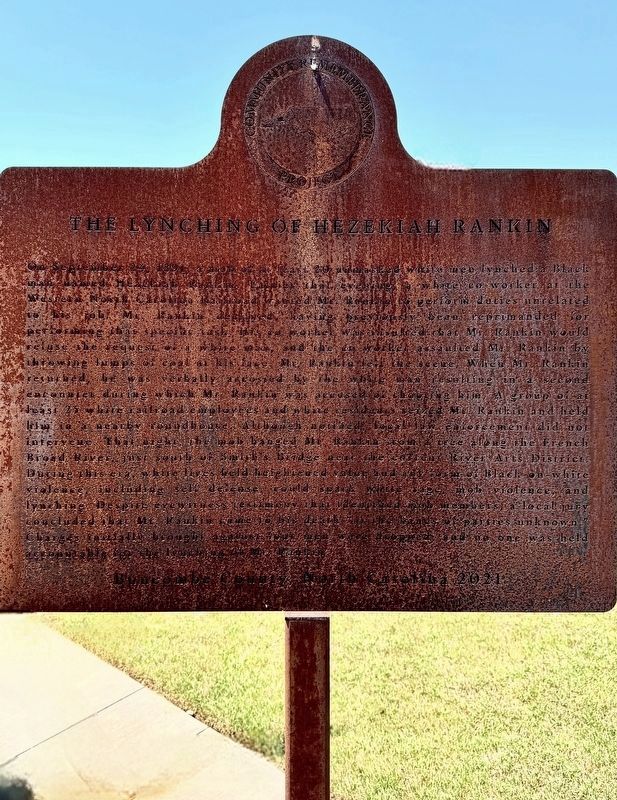 The Lynching of Hezekiah Rankin Marker image. Click for full size.