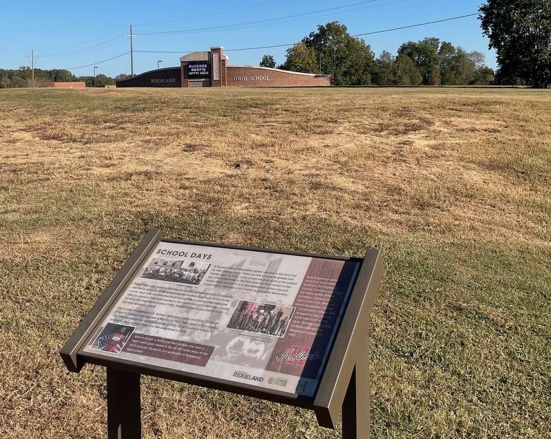 School Days Marker with Ridgeland High School sign and school in background.. Click for full size. School Days Marker with Ridgeland High School sign and school in background. image. Click for full size.