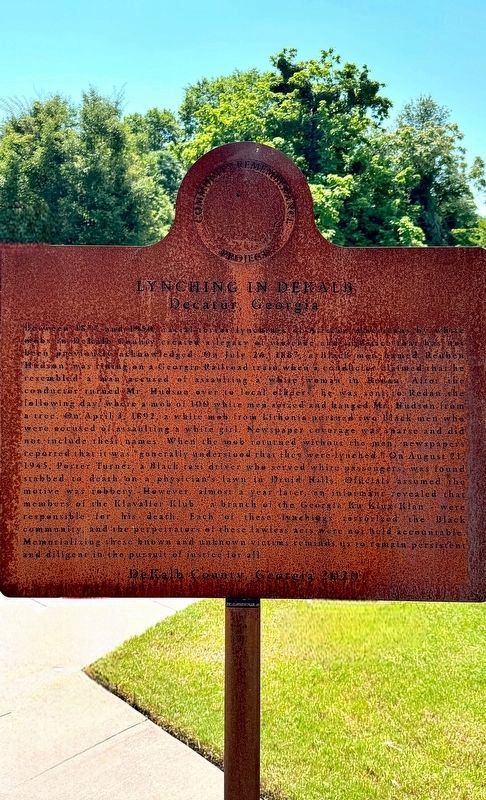 Lynching in DeKalb County Marker image. Click for full size.