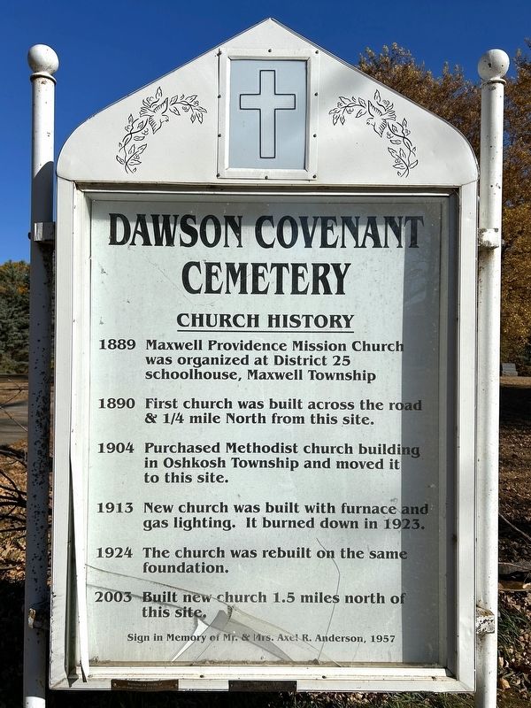 Dawson Covenant Cemetery Marker image. Click for full size.