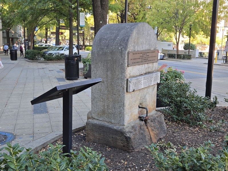 Poinsett's Spring Marker and basin looking north on South Main Street image. Click for full size.