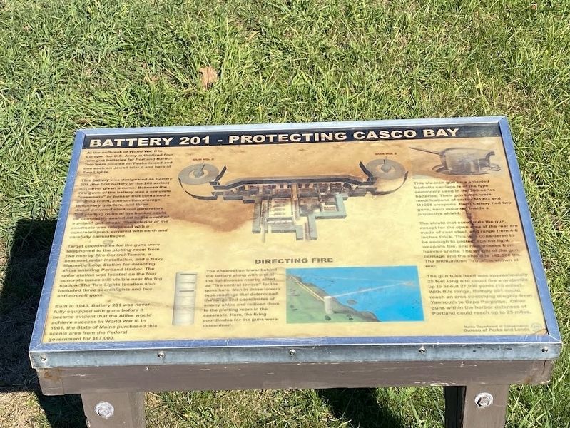 Battery 201 - Protecting Casco Bay marker image. Click for full size.