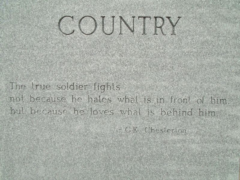 Veterans Memorial "Country". Click for full size. Veterans Memorial "Country" image. Click for full size.