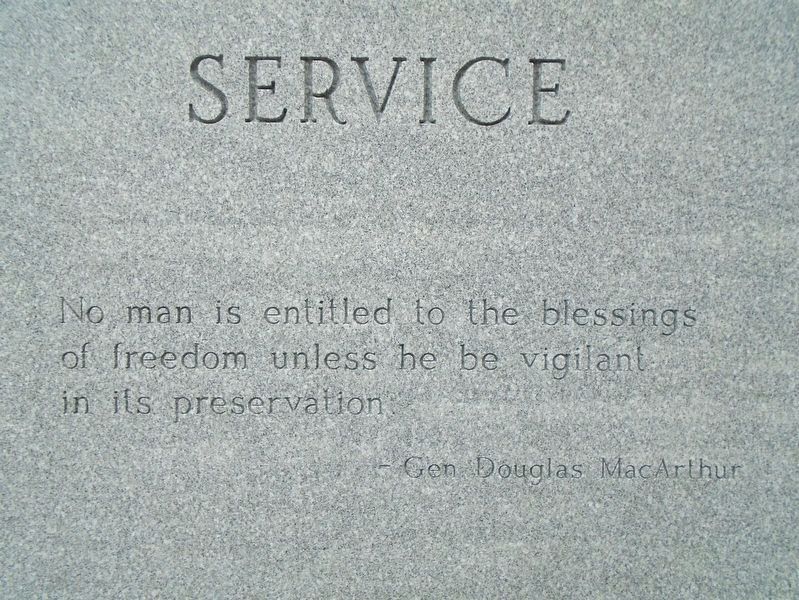 Veterans Memorial "Service". Click for full size. Veterans Memorial "Service" image. Click for full size.