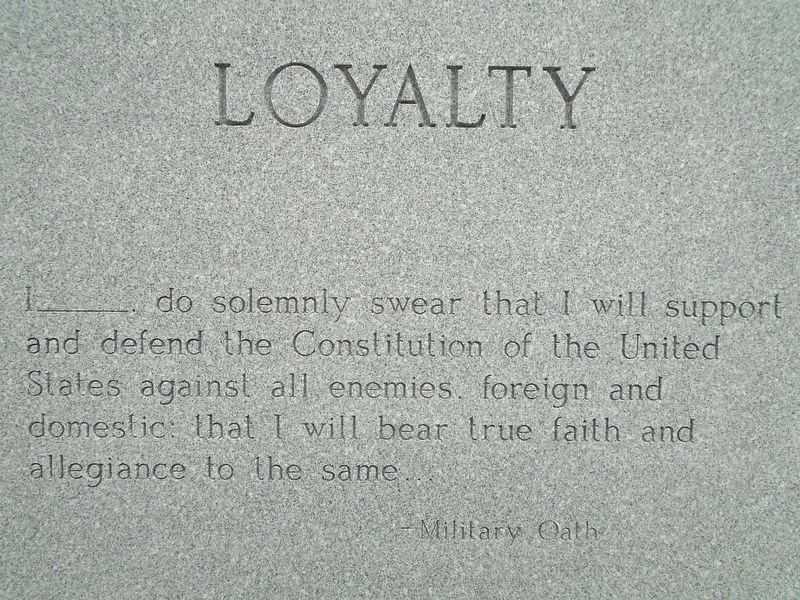 Veterans Memorial "Loyalty". Click for full size. Veterans Memorial "Loyalty" image. Click for full size.