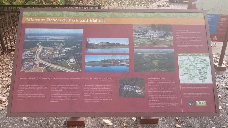 Missouri Research Park and Vicinity Marker. Click for full size. Missouri Research Park and Vicinity Marker image. Click for full size.