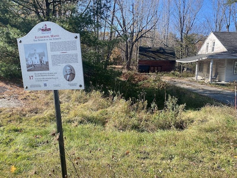 Ellsworth Falls School and Agassiz Bedrock Outcrop Marker image. Click for full size.