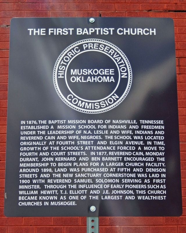 The First Baptist Church Marker image. Click for full size.