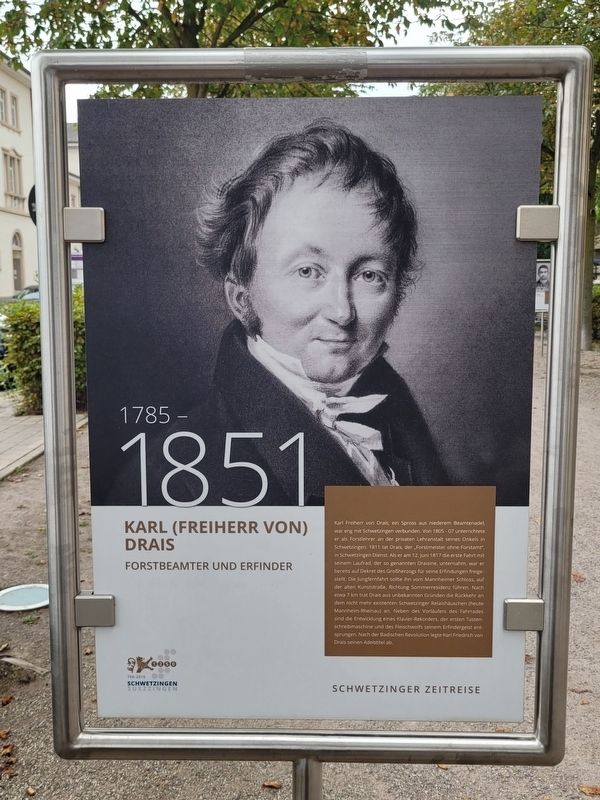 Karl (Freiherr Von) Drais Marker image. Click for full size.