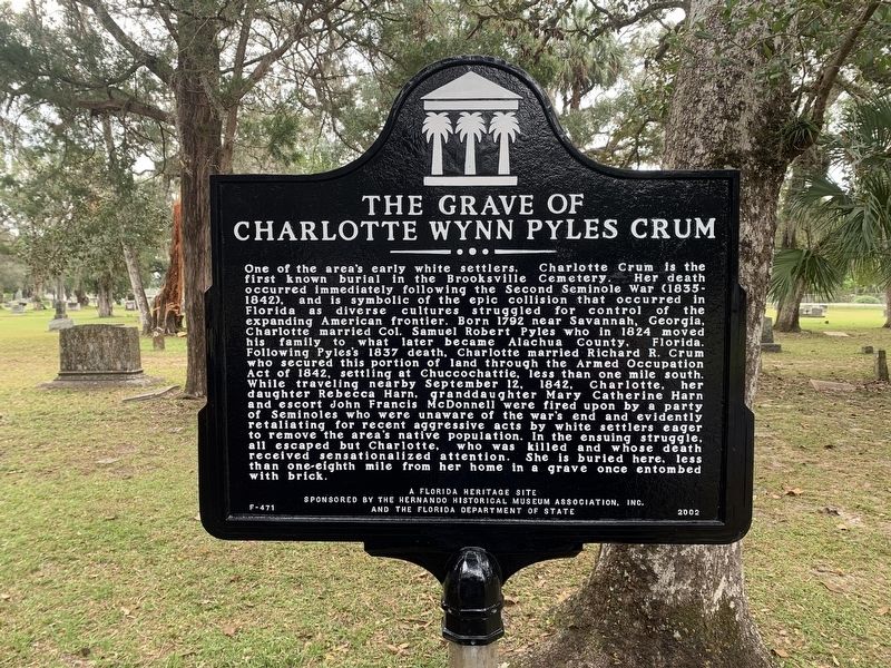The Grave of Charlotte Wynn Pyles Crum Marker image. Click for full size.
