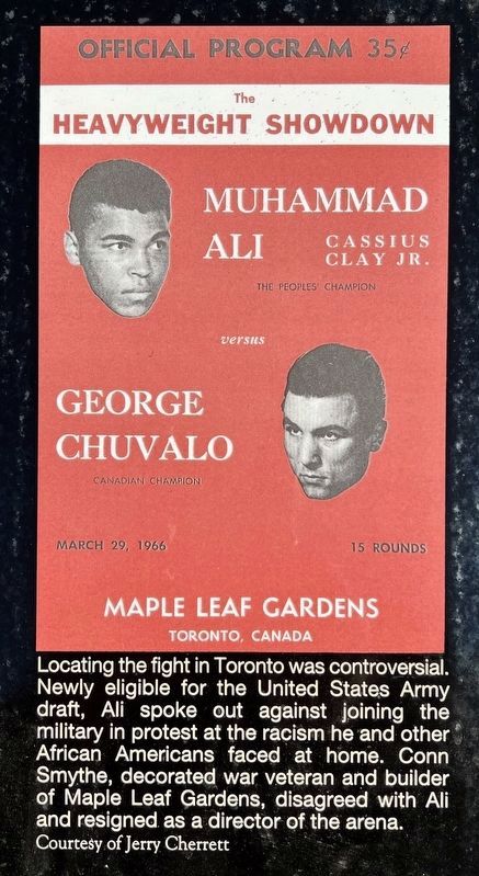 Muhammad Ali vs. George Chuvalo marker photo detail image. Click for full size.