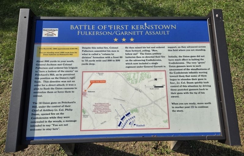 Battle of First Kernstown Marker image. Click for full size.