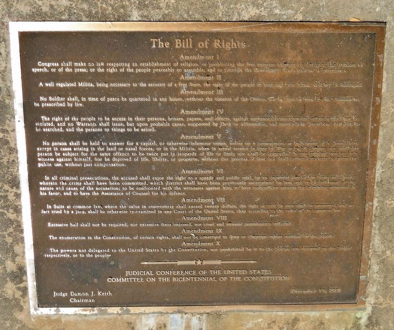 The Bill of Rights Marker image. Click for full size.