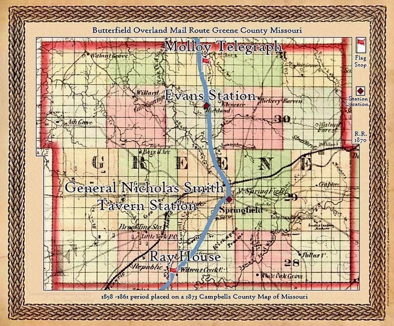 Greene County Map showing location of Molloy Telegraph image. Click for full size.
