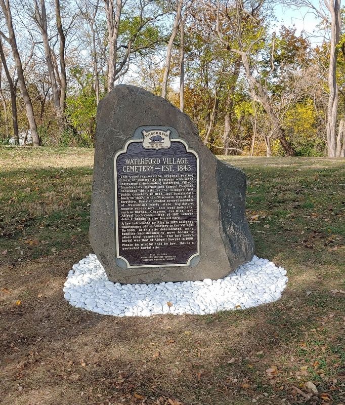 Waterford Village Cemetery � est. 1843 Marker image. Click for full size.