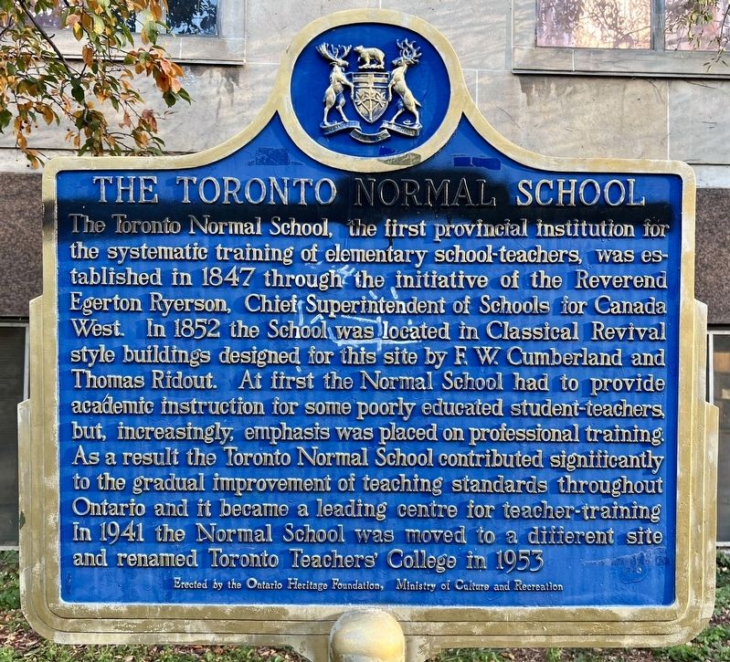 The Toronto Normal School Marker image. Click for full size.