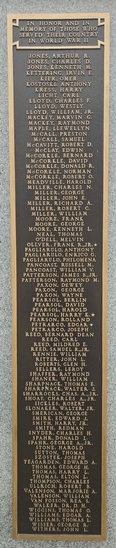 West Elizabeth Honor Roll Marker. Click for full size. West Elizabeth Honor Roll Marker image. Click for full size.