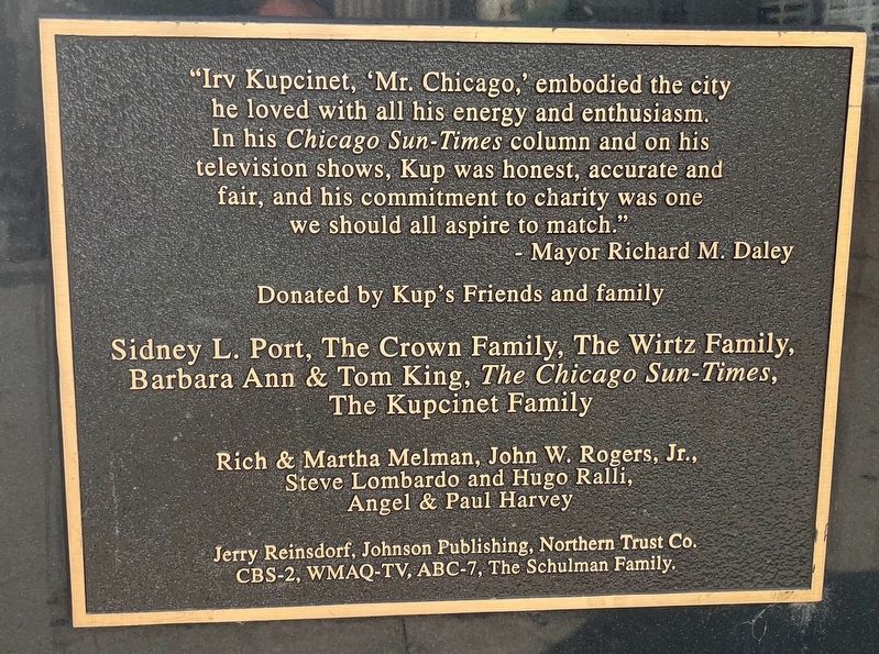 Irv Kupcinet Marker image. Click for full size.