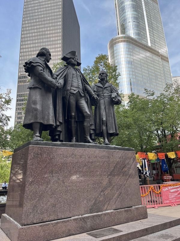 Robert Morris-George Washington-Haym Salomon Monument image. Click for full size.