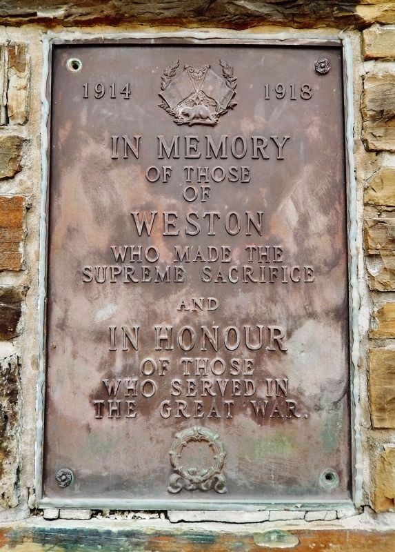 Weston World War Memorial � WWI<br>(<i>left panel</i>) image. Click for full size.