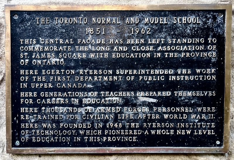 The Toronto Normal and Model School Marker image. Click for full size.
