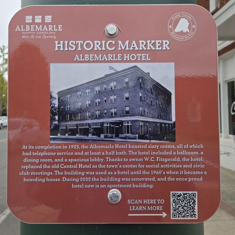 Albemarle Hotel Marker image. Click for full size.