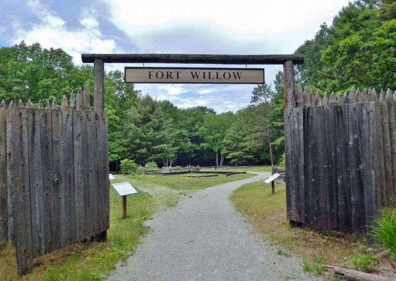 Fort Willow Gate & Palisade image. Click for full size.