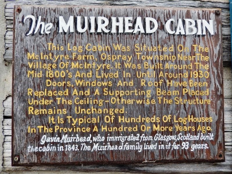 The Muirhead Cabin Marker image. Click for full size.