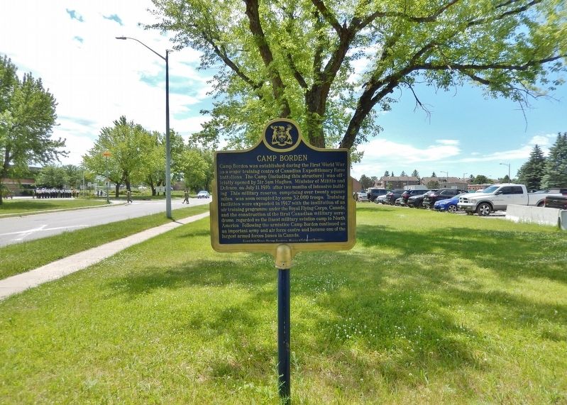 Camp Borden Marker (<i>north side</i>). Click for full size. Camp Borden Marker (<i>north side</i>) image. Click for full size.