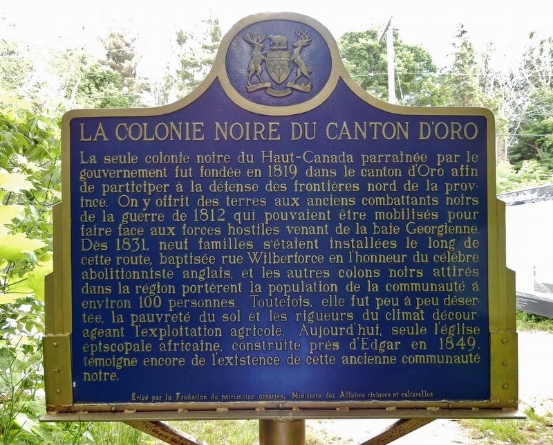 La Colonie Noire du Canton d'Oro<br>(<i>marker south side • Français</i>). Click for full size. La Colonie Noire du Canton d'Oro<br>(<i>marker south side • Français</i>) image. Click for full size.