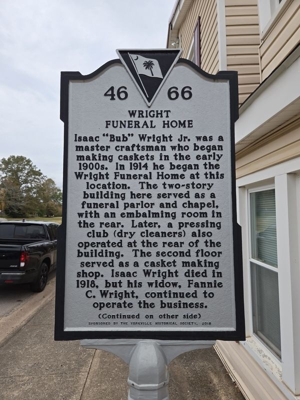 Wright Funeral Home Marker image. Click for full size.