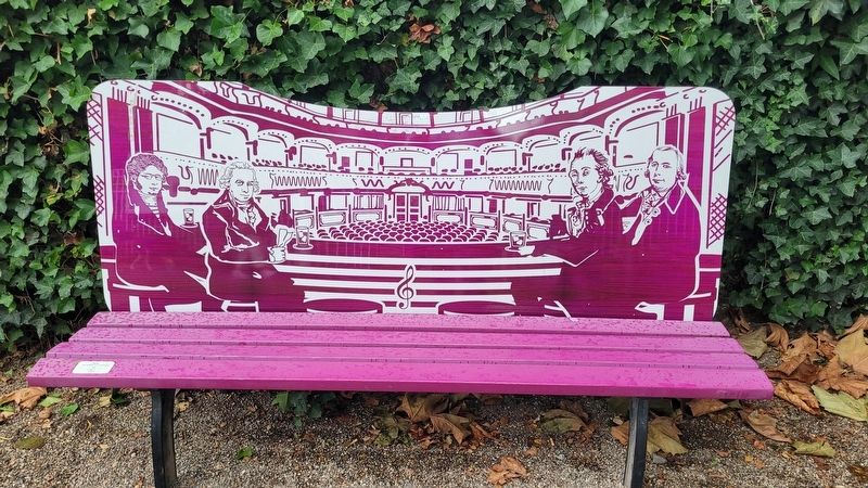 Closeup of the Paradise for Musicians bench image. Click for full size.