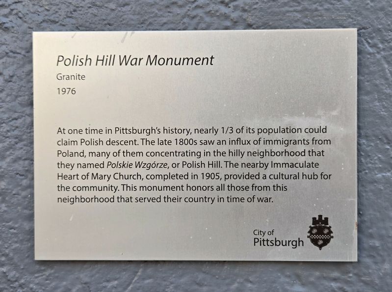 Polish Hill War Monument image. Click for full size.