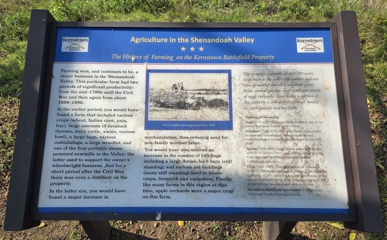 Agriculture in the Shenandoah Valley Marker. Click for full size. Agriculture in the Shenandoah Valley Marker image. Click for full size.