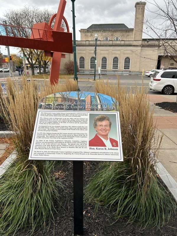 Honorable Karen B. Johnson Schenectady County Public Library Marker image. Click for full size.