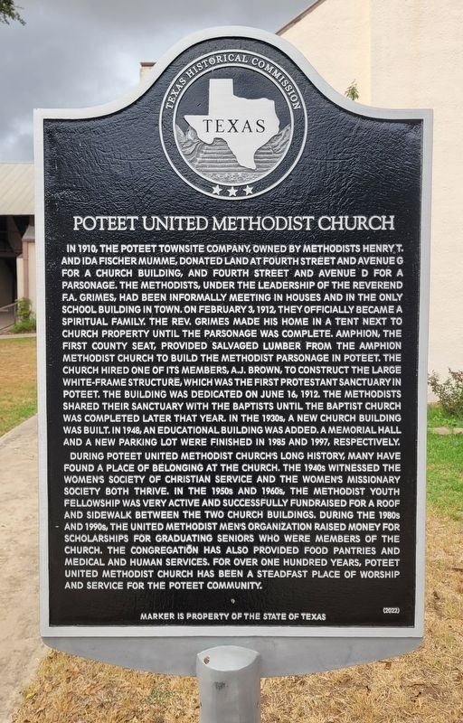 Poteet United Methodist Church Marker image. Click for full size.