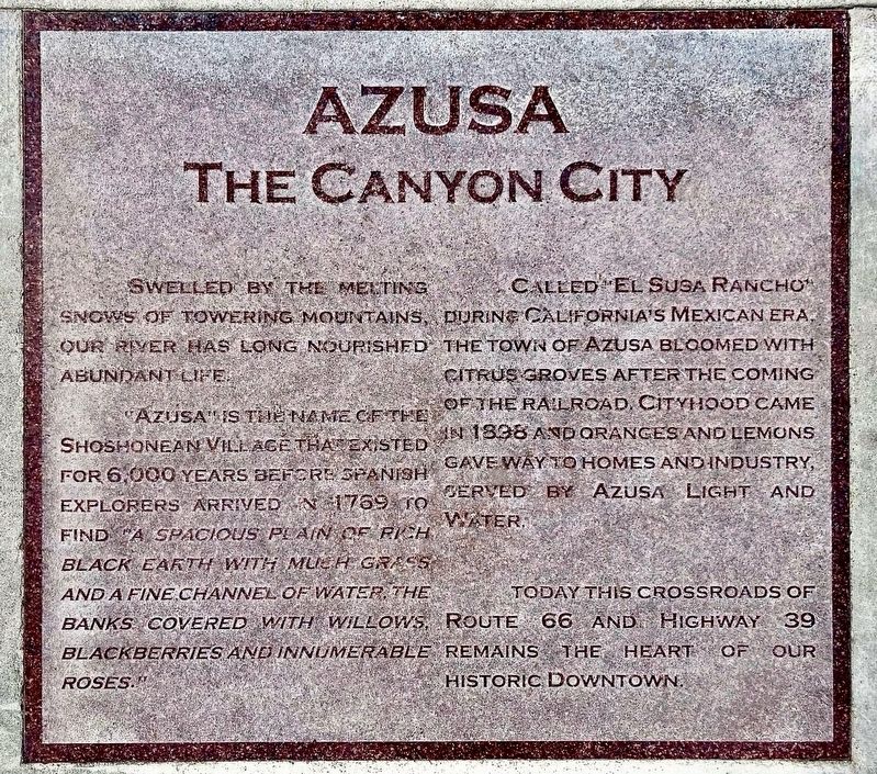 Azusa Marker. Click for full size. Azusa Marker image. Click for full size.