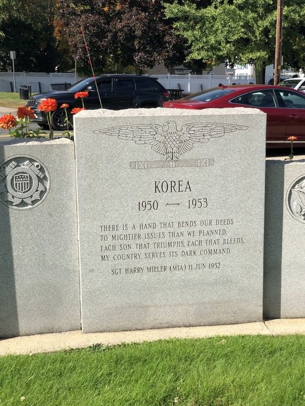 Monson, MA War Memorial detail (Korean War) image. Click for full size.