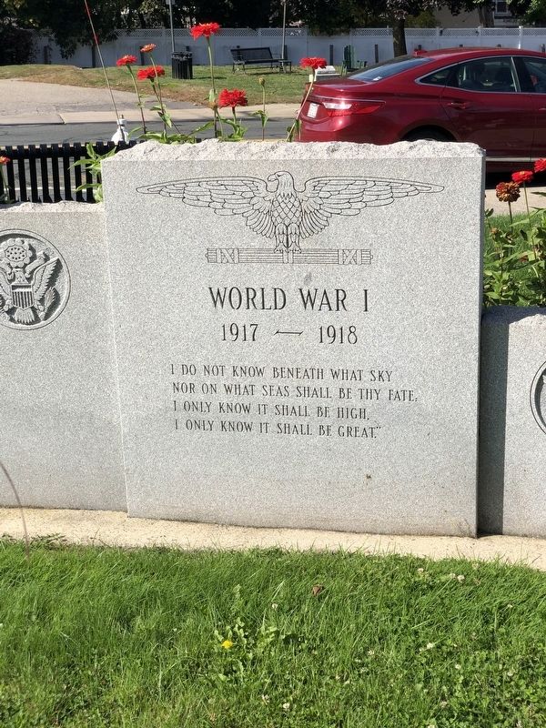 Monson, MA War Memorial detail (World War I) image. Click for full size.