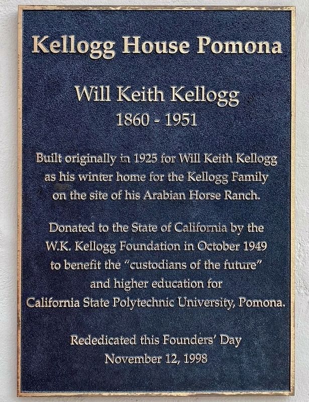 Kellogg House Pomona Marker. Click for full size. Kellogg House Pomona Marker image. Click for full size.