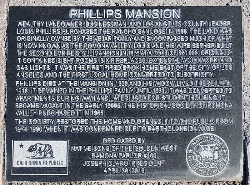 Phillips Mansion Marker. Click for full size. Phillips Mansion Marker image. Click for full size.