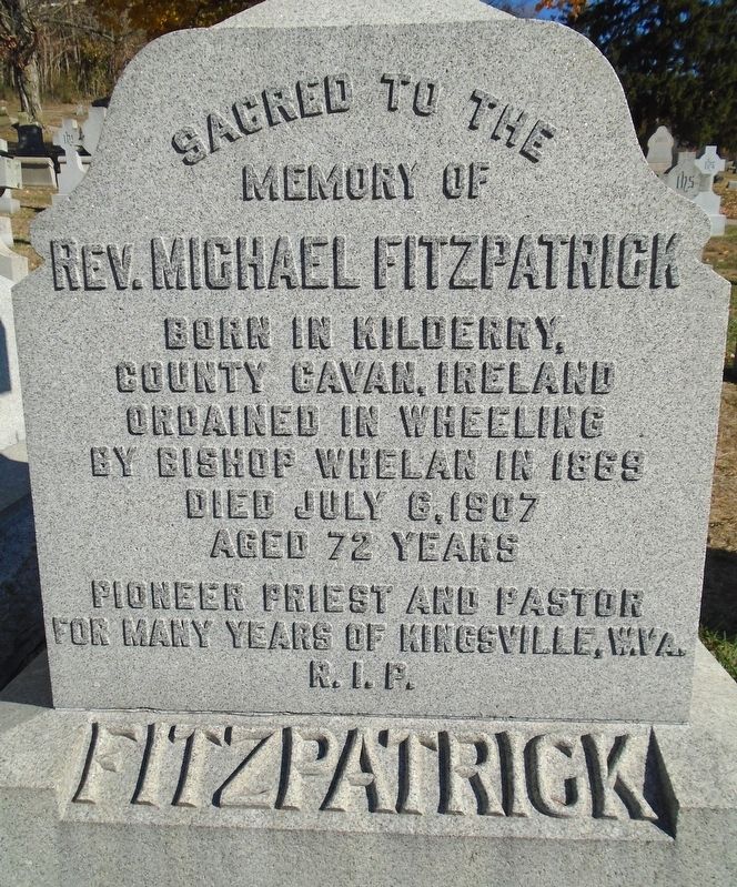 Reverend Michael J. Fitzpatrick Marker. Click for full size. Reverend Michael J. Fitzpatrick Marker image. Click for full size.