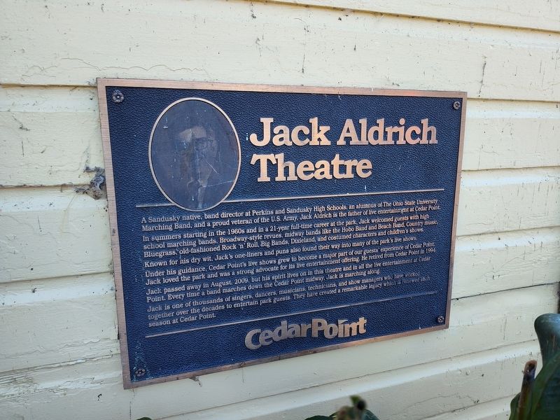 Jack Aldrich Theatre Marker. Click for full size. Jack Aldrich Theatre Marker image. Click for full size.