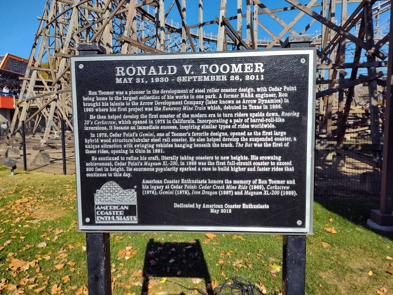 Ronald V. Toomer Marker. Click for full size. Ronald V. Toomer Marker image. Click for full size.