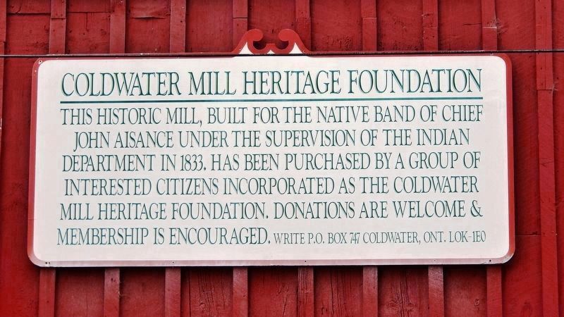 Coldwater Mill Heritage Foundation. Click for full size. Coldwater Mill Heritage Foundation image. Click for full size.
