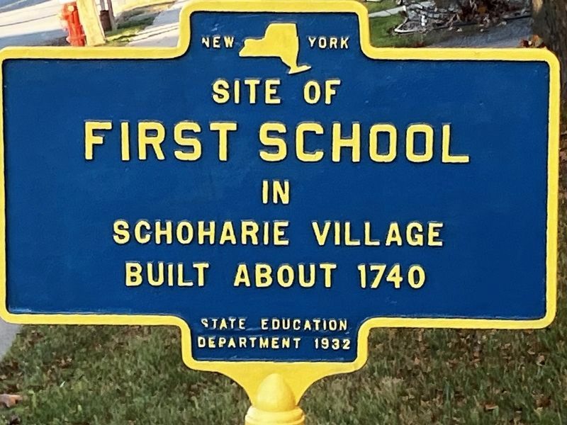 Site of First School Marker image. Click for full size.