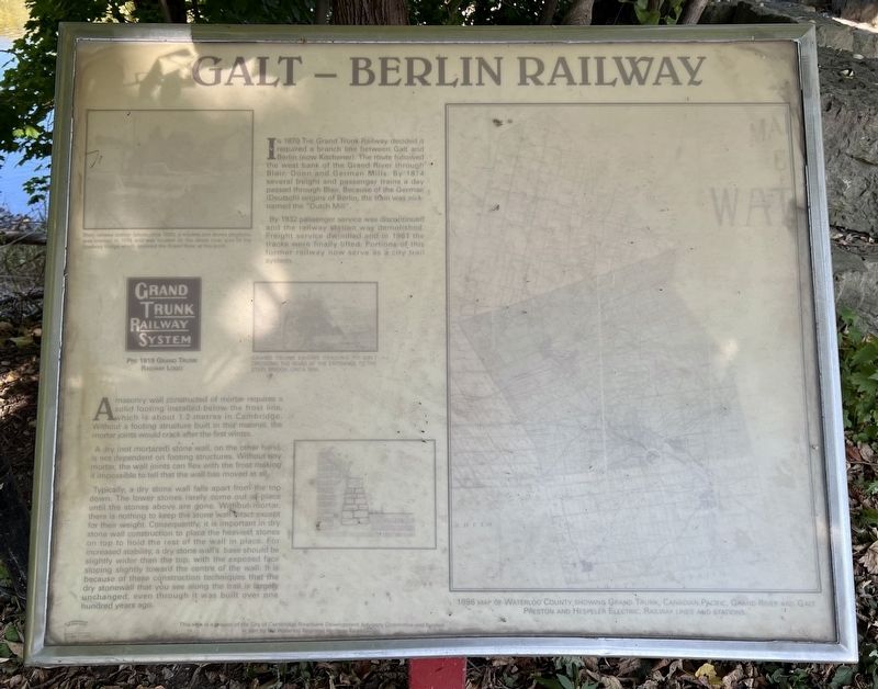 Galt - Berlin Railway Marker. Click for full size. Galt - Berlin Railway Marker image. Click for full size.