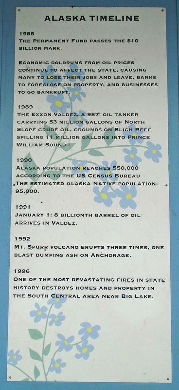Anchorage Area Time Line Marker. Click for full size. Anchorage Area Time Line Marker image. Click for full size.