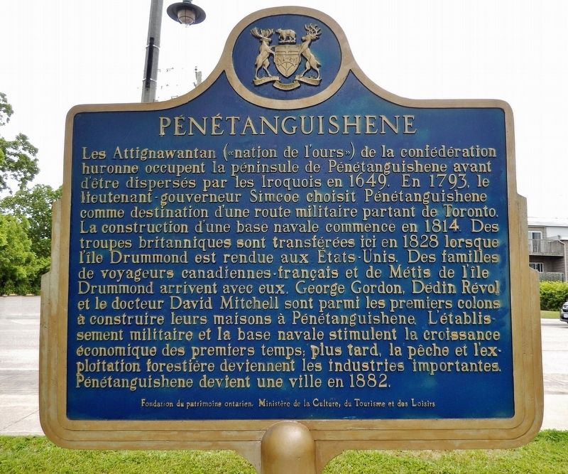 P�n�tanguishene (<i>marker west side &bull; Fran�ais</i>) image. Click for full size.