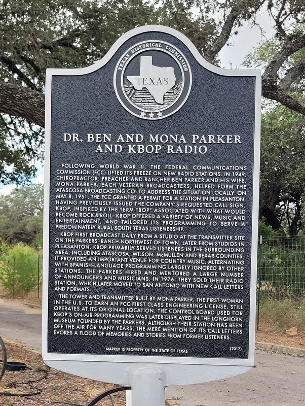 Dr. Ben and Mona Parker and KBOP Radio Marker image. Click for full size.